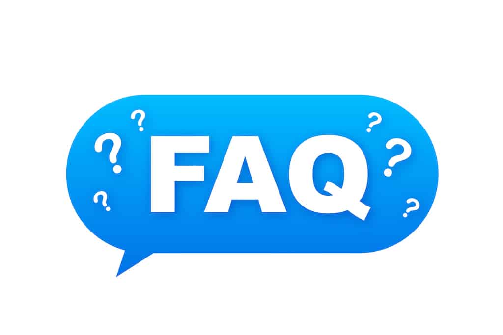 Blue speech bubble with FAQ and question marks on white background. | Questions about Tankless Water Heater Service Valves.