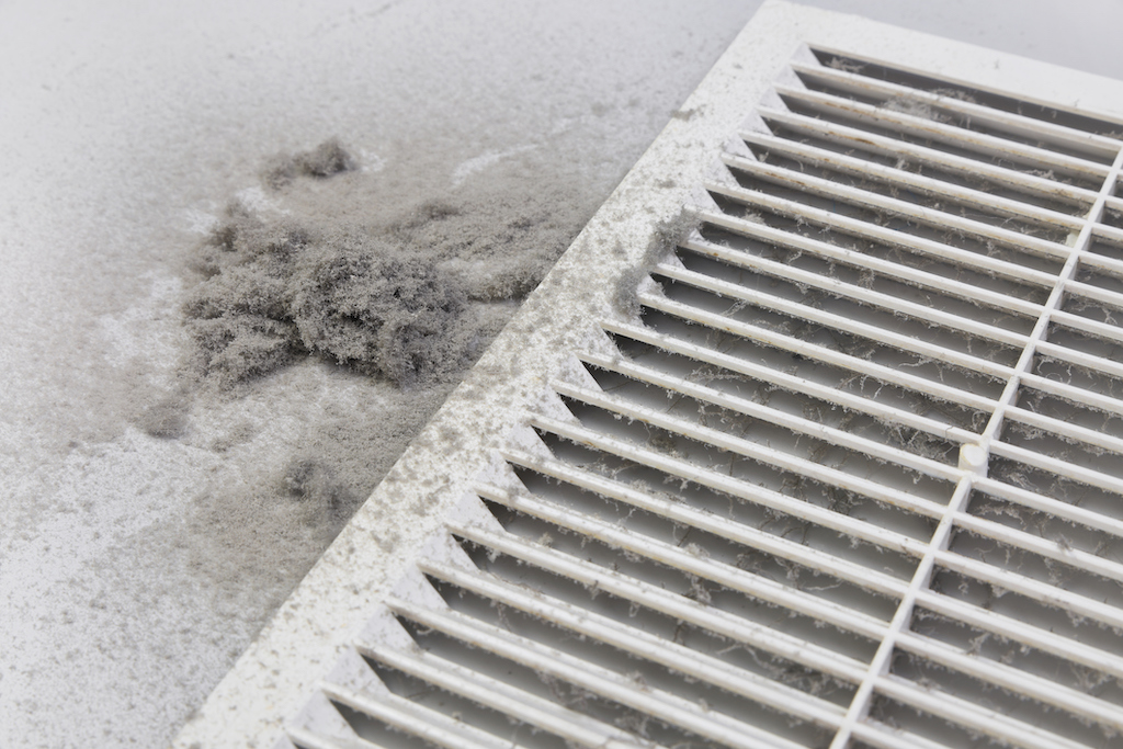Dust is collected from the duct filter. Harmful dust in the room. Air Filters and Purifiers 
