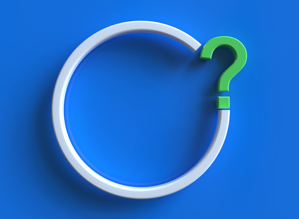 White circle with green question mark, blue background. Indoor air quality