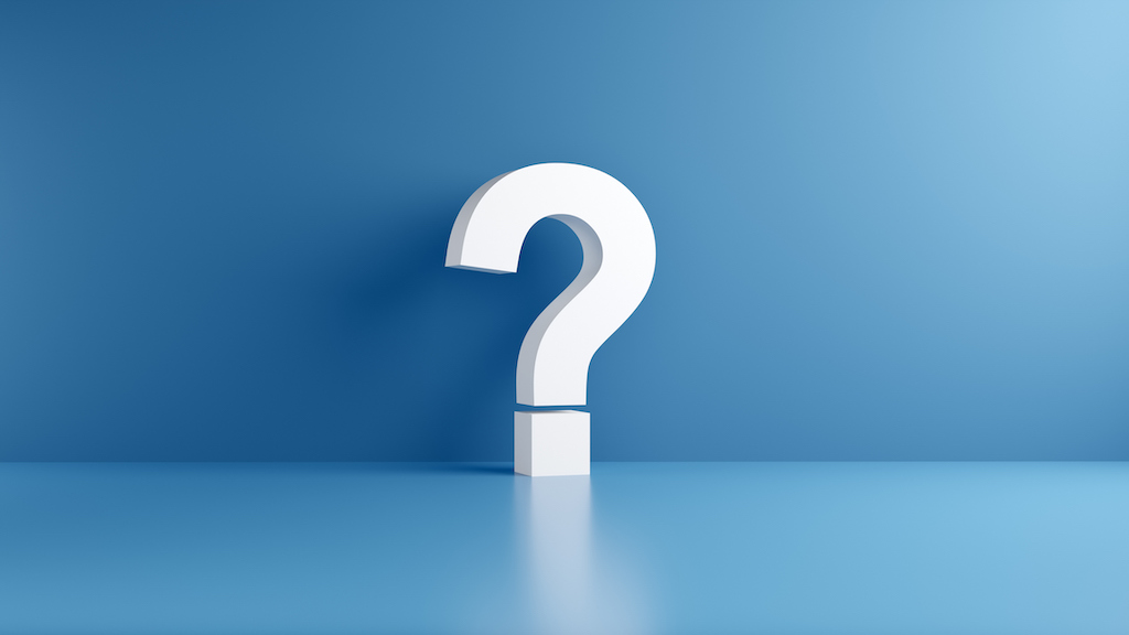 White question mark against blue background. FAQs about plumbing supplies.