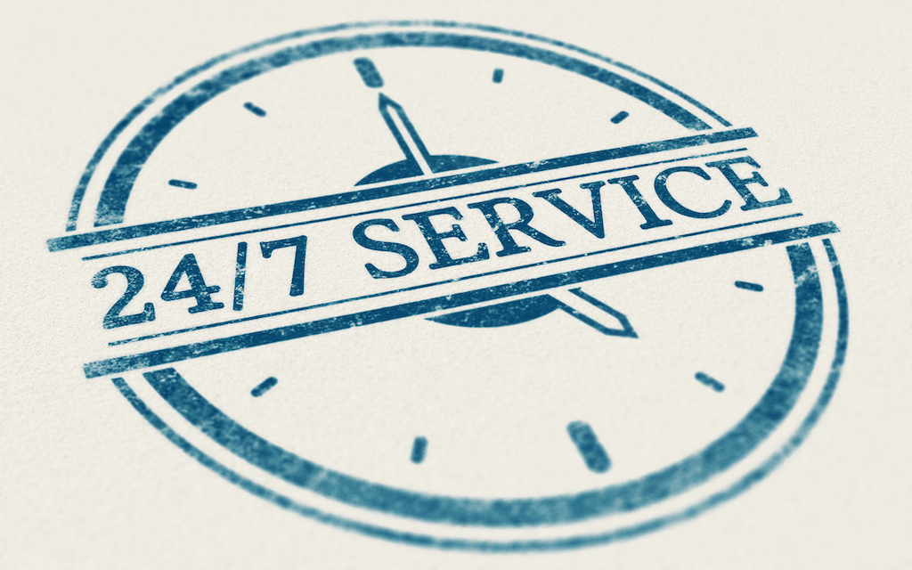 24/7 service stamp. | Plumbing services