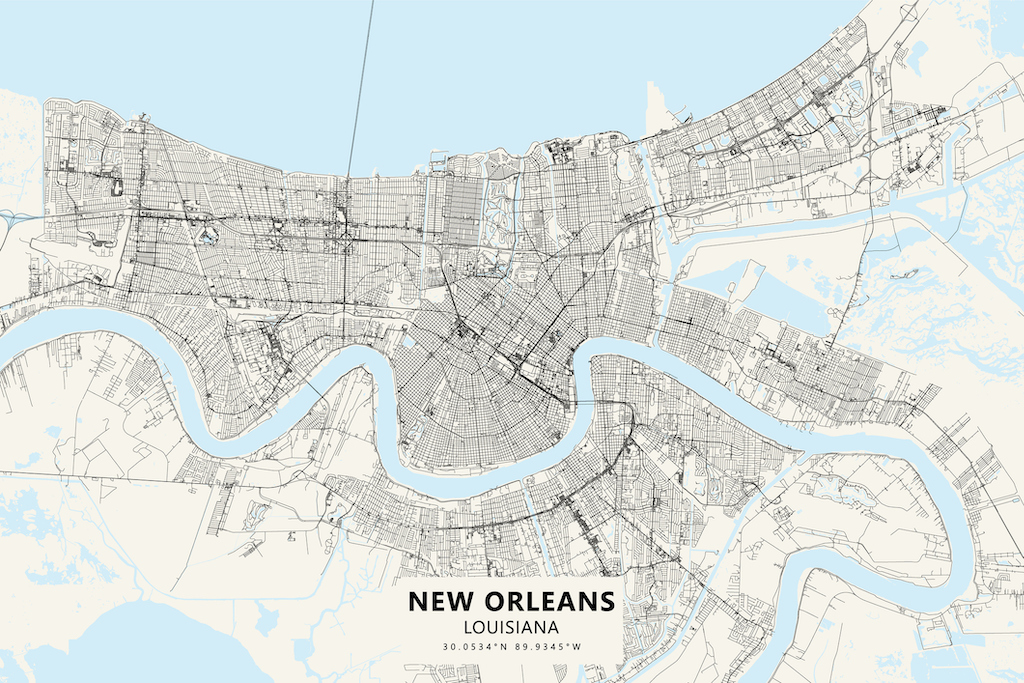 Map of New Orleans, LA |  catch basin cleaning